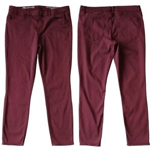 Madewell Skinny Skinny Ankle Burgundy Wine Pants Stretchy Modern